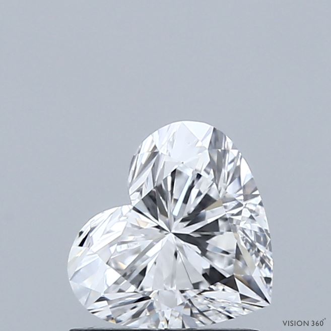 1.02 Carat Heart Shaped, Ideal Cut, D Color, VVS2 Clarity, IGI Certified Lab Grown Diamond