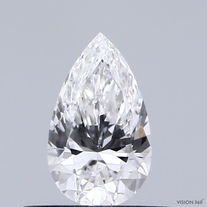 0.36 Carat Pear Shaped, Excellent Cut, D Color, VVS2 Clarity, IGI Certified Lab Grown Diamond