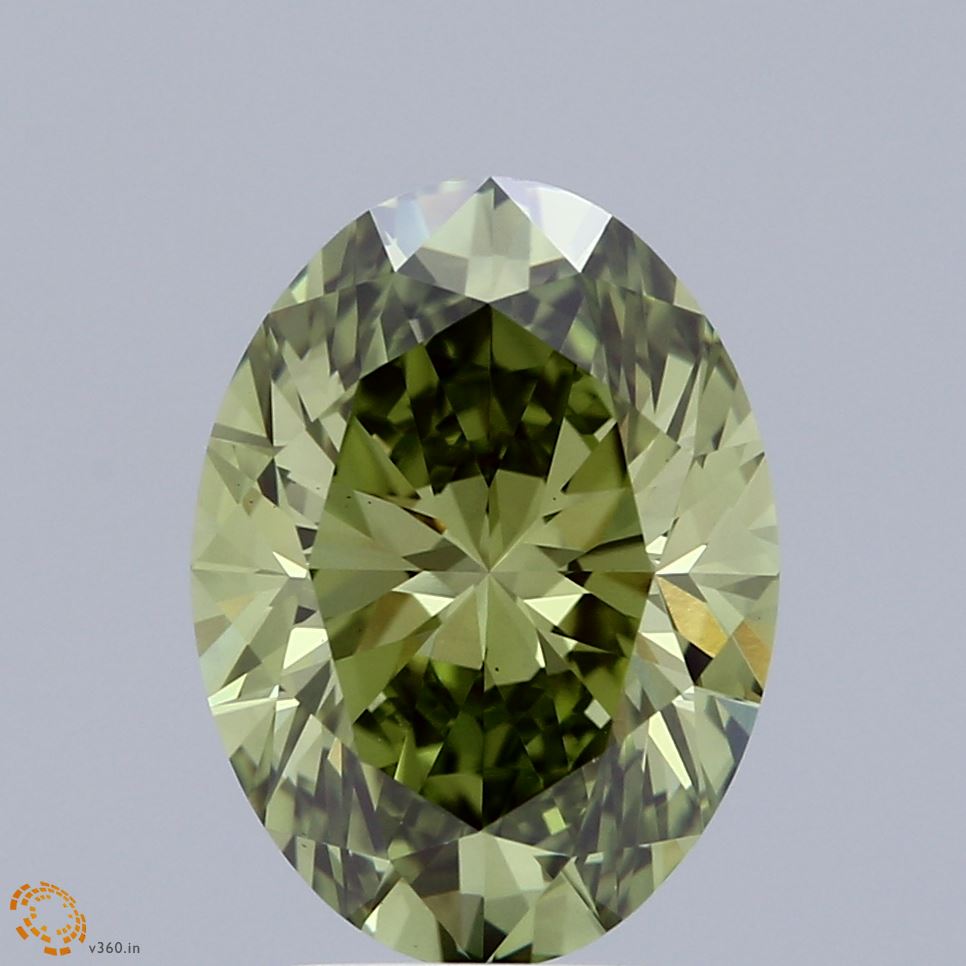 4.01 Carat Oval Shaped, Ideal Cut, FANCY VIVID GREEN Color, VS1 Clarity, IGI Certified Lab Grown Diamond