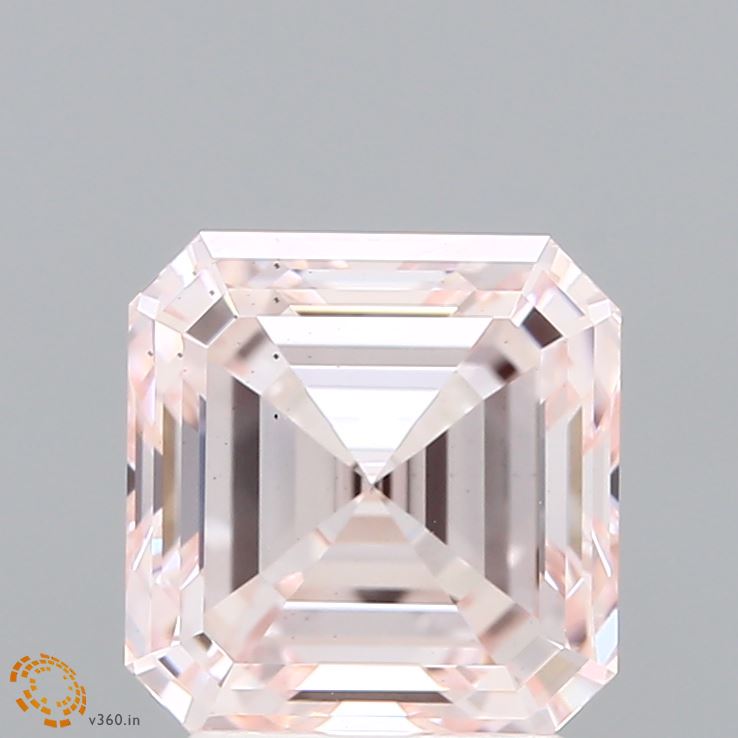 3.02 Carat Asscher Shaped, Excellent Cut, FANCY LIGHT PINK Color, VS1 Clarity, IGI Certified Lab Grown Diamond