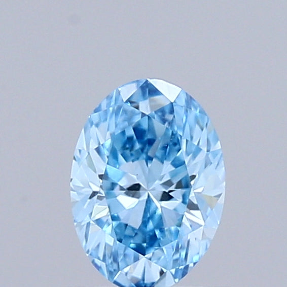 0.32 Carat Oval Shaped, Excellent Cut, FANCY VIVID BLUE Color, VS1 Clarity, IGI Certified Lab Grown Diamond