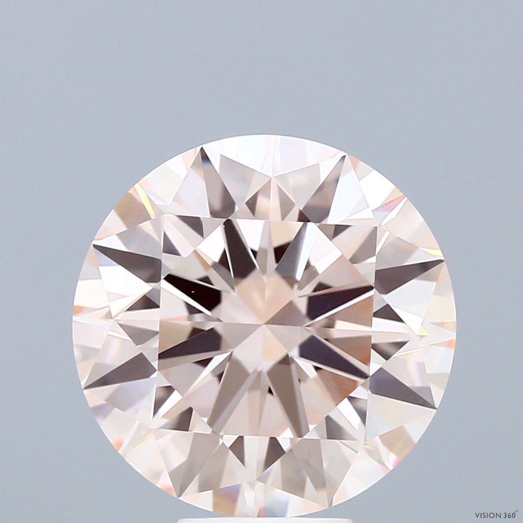 6.51 Carat Round Shaped, Excellent Cut, FANCY PINK Color, VVS2 Clarity, IGI Certified Lab Grown Diamond