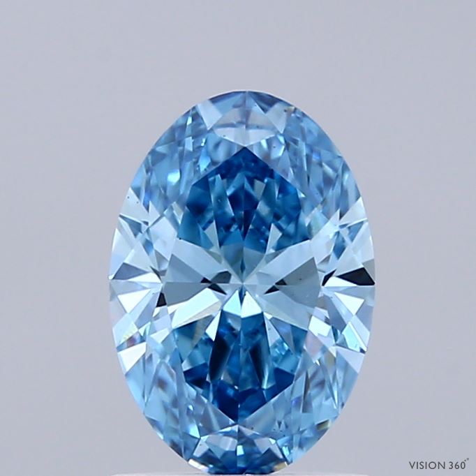 1.18 Carat Oval Shaped, Ideal Cut, FANCY VIVID BLUE Color, VS1 Clarity, IGI Certified Lab Grown Diamond