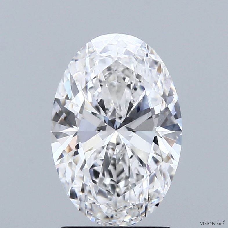 2.05 Carat Oval Shaped, Ideal Cut, D Color, VVS2 Clarity, IGI Certified Lab Grown Diamond