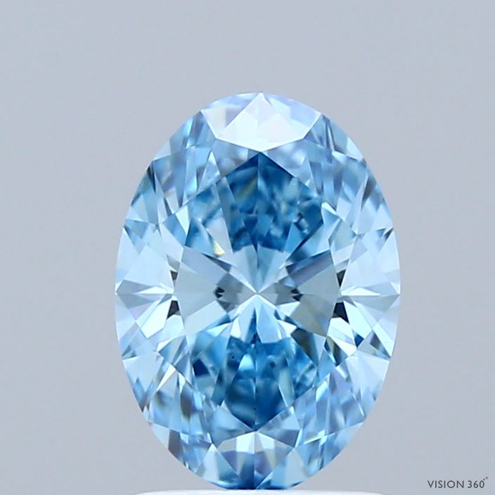 1.41 Carat Oval Shaped, Ideal Cut, FANCY VIVID BLUE Color, VS1 Clarity, IGI Certified Lab Grown Diamond