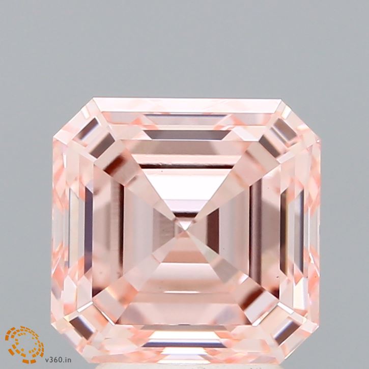 3.60 Carat Asscher Shaped, Excellent Cut, FANCY INTENSE PINK Color, VVS2 Clarity, IGI Certified Lab Grown Diamond