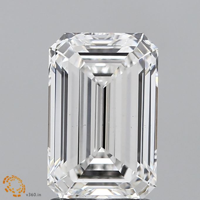 1.97 Carat Emerald Shaped, Ideal Cut, E Color, VS1 Clarity, IGI Certified Lab Grown Diamond
