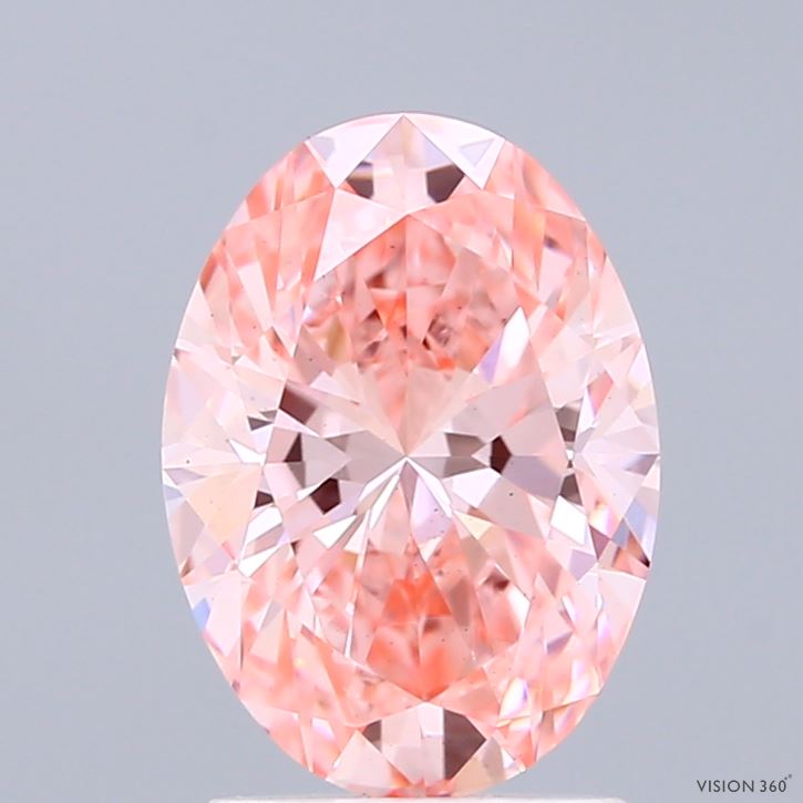 2.01 Carat Oval Shaped, Excellent Cut, FANCY VIVID PINK Color, VS2 Clarity, IGI Certified Lab Grown Diamond
