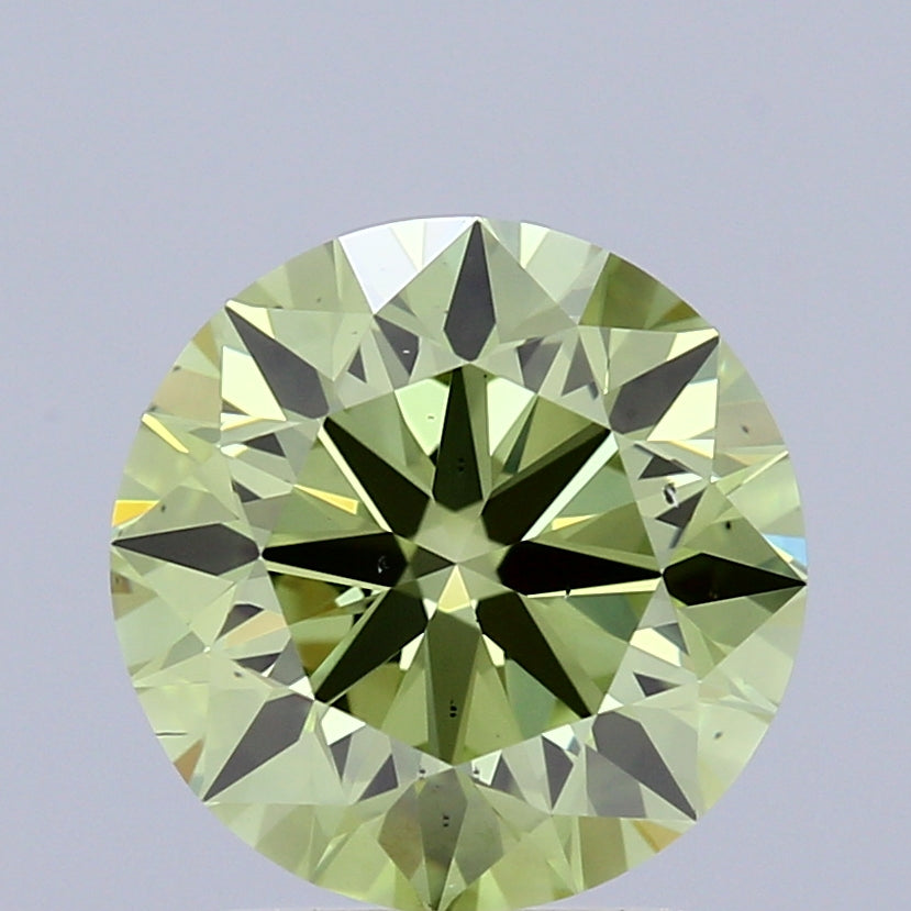 2.00 Carat Round Shaped, Excellent Cut, FANCY VIVID GREEN Color, VS2 Clarity, IGI Certified Lab Grown Diamond