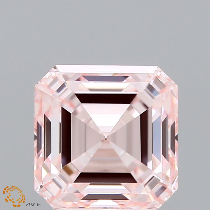 3.03 Carat Asscher Shaped, Excellent Cut, FANCY INTENSE PINK Color, VVS2 Clarity, IGI Certified Lab Grown Diamond