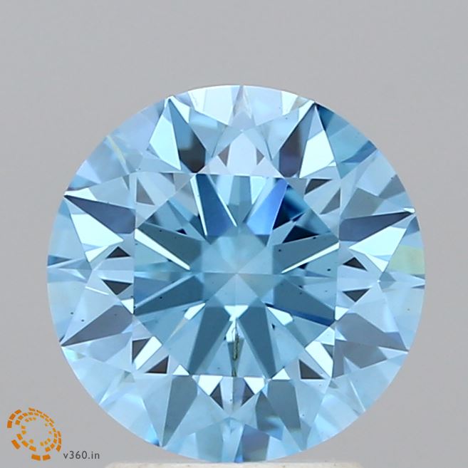 2.22 Carat Round Shaped, Ideal Cut, FANCY VIVID BLUE Color, VS2 Clarity, IGI Certified Lab Grown Diamond