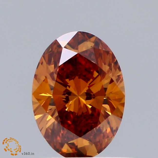 0.53 Carat Oval Shaped, Excellent Cut, FANCY VIVID ORANGE Color, VS1 Clarity, IGI Certified Lab Grown Diamond