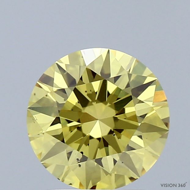 1.50 Carat Round Shaped, Excellent Cut, FANCY VIVID YELLOW Color, VS2 Clarity, IGI Certified Lab Grown Diamond