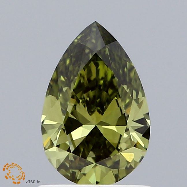1.05 Carat Pear Shaped, Ideal Cut, FANCY VIVID GREEN Color, VS1 Clarity, IGI Certified Lab Grown Diamond