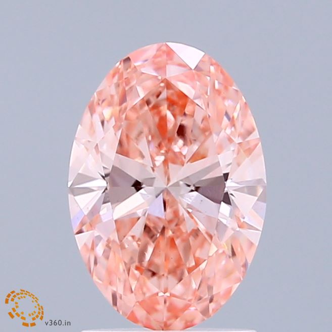 1.50 Carat Oval Shaped, Ideal Cut, FANCY VIVID PINK Color, VS1 Clarity, IGI Certified Lab Grown Diamond