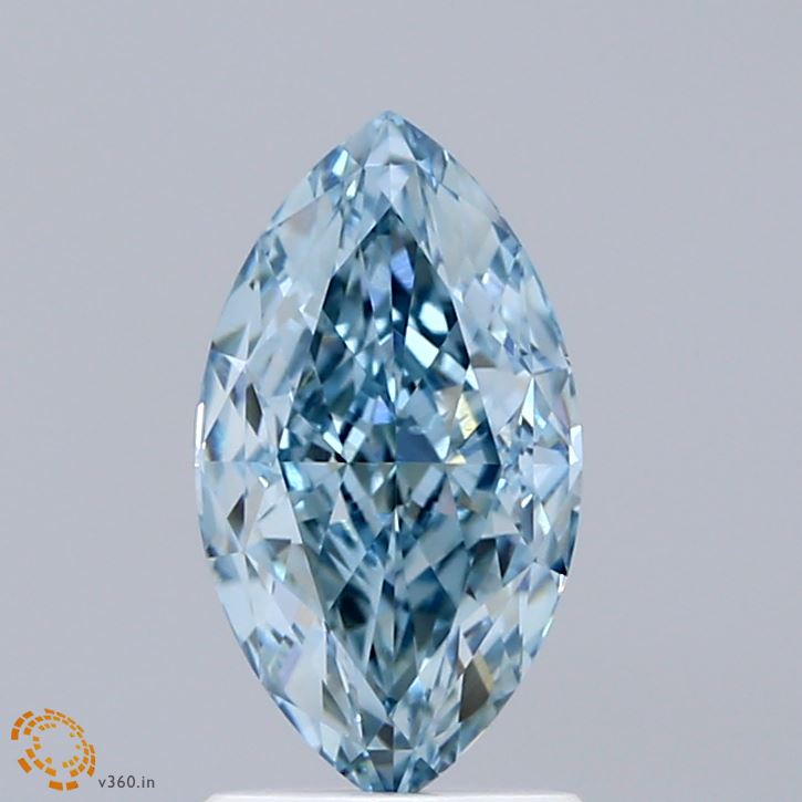 1.53 Carat Marquise Shaped, Ideal Cut, FANCY VIVID BLUE Color, VS1 Clarity, IGI Certified Lab Grown Diamond