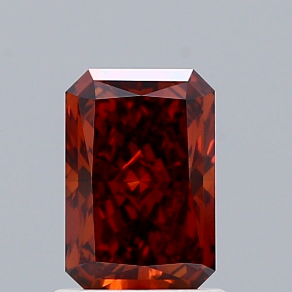1.08 Carat Radiant Shaped, Ideal Cut, FANCY DEEP ORANGE Color, VS1 Clarity, IGI Certified Lab Grown Diamond