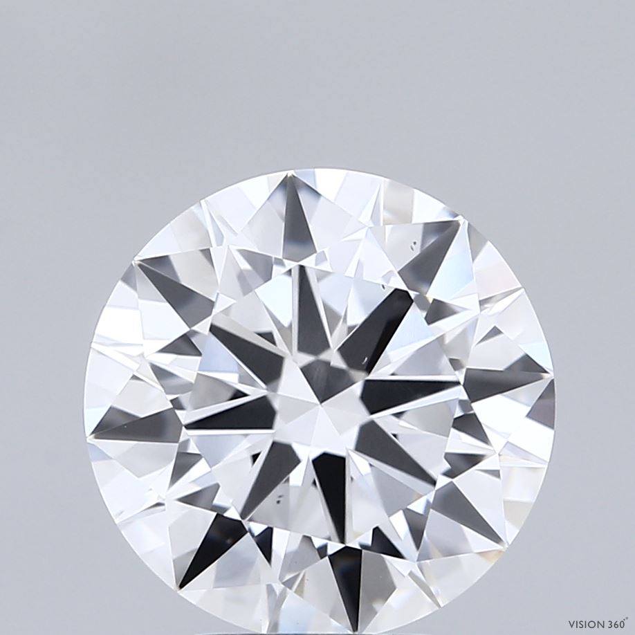 4.00 Carat Round Shaped, Excellent Cut, E Color, VS1 Clarity, IGI Certified Lab Grown Diamond