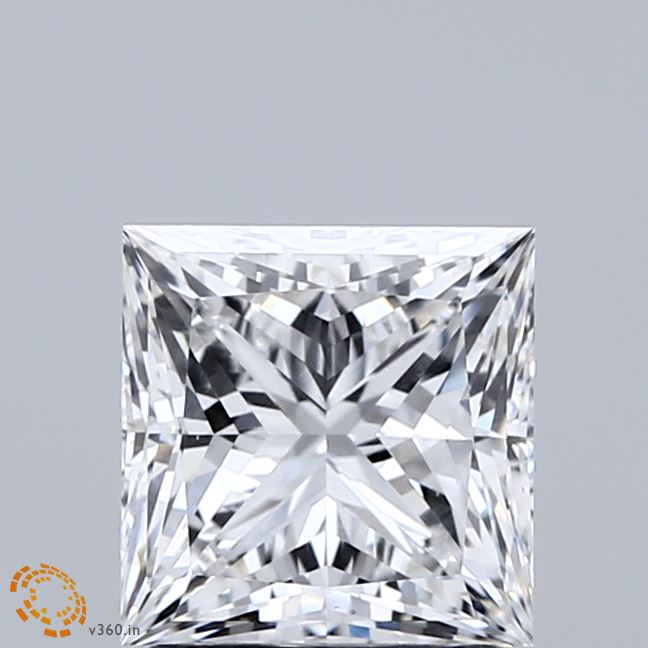 2.01 Carat Princess Shaped, Ideal Cut, E Color, VS1 Clarity, IGI Certified Lab Grown Diamond