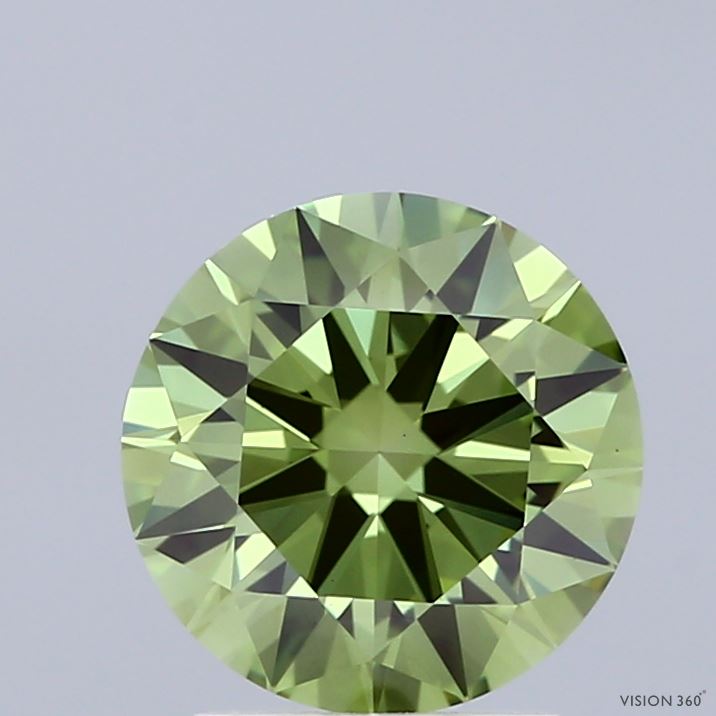 2.02 Carat Round Shaped, Ideal Cut, FANCY VIVID GREEN Color, VS1 Clarity, IGI Certified Lab Grown Diamond