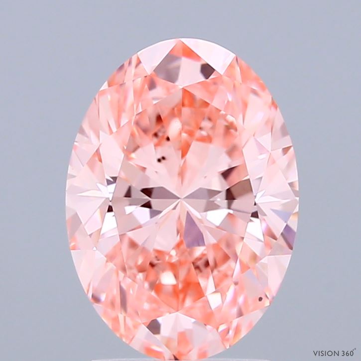 2.21 Carat Oval Shaped, Excellent Cut, FANCY VIVID PINK Color, VS2 Clarity, IGI Certified Lab Grown Diamond