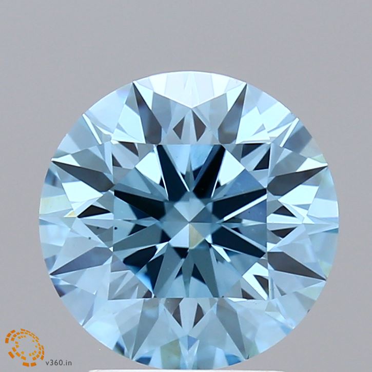 2.85 Carat Round Shaped, Excellent Cut, FANCY VIVID BLUE Color, VS1 Clarity, IGI Certified Lab Grown Diamond