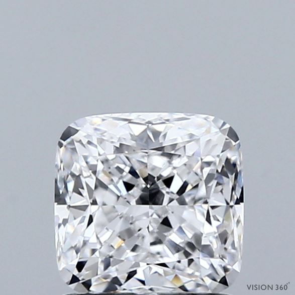 1.07 Carat Cushion Shaped, Ideal Cut, D Color, VVS2 Clarity, IGI Certified Lab Grown Diamond