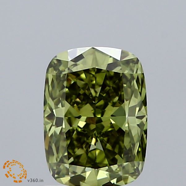 1.16 Carat Cushion Shaped, Excellent Cut, FANCY VIVID GREEN Color, VS1 Clarity, IGI Certified Lab Grown Diamond