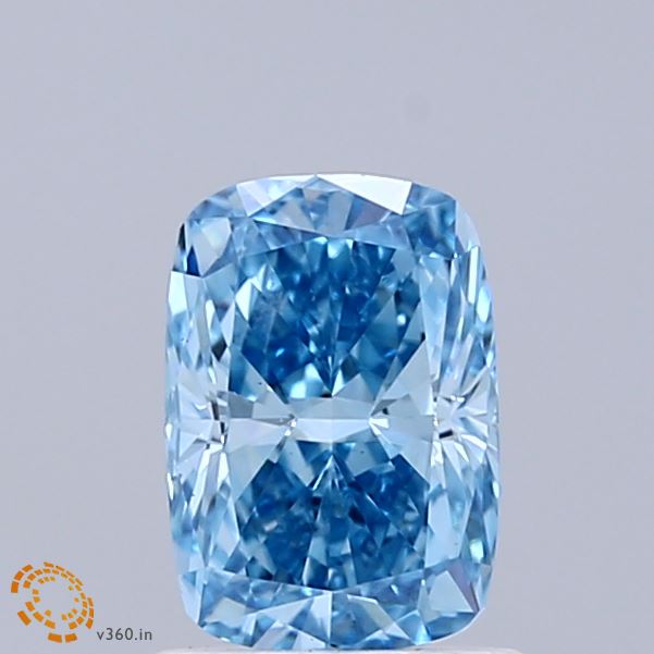 1.09 Carat Cushion Shaped, Excellent Cut, FANCY VIVID BLUE Color, VS1 Clarity, IGI Certified Lab Grown Diamond