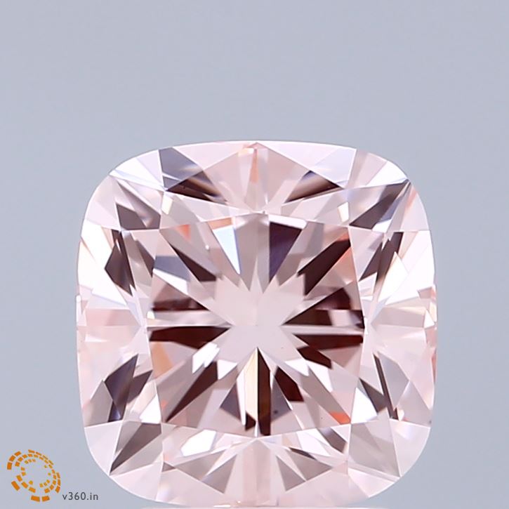 3.14 Carat Cushion Shaped, Ideal Cut, FANCY INTENSE PINK Color, VS1 Clarity, IGI Certified Lab Grown Diamond