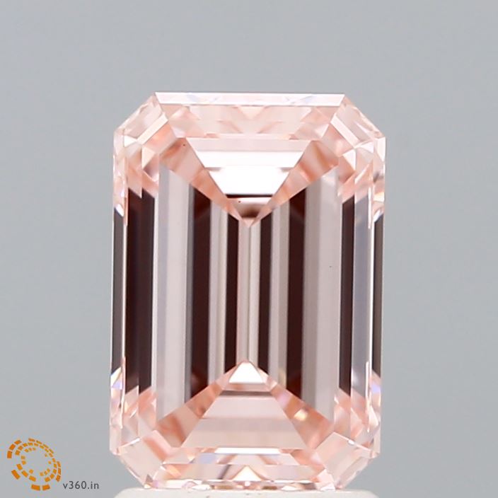 2.02 Carat Emerald Shaped, Ideal Cut, FANCY INTENSE PINK Color, VS1 Clarity, IGI Certified Lab Grown Diamond