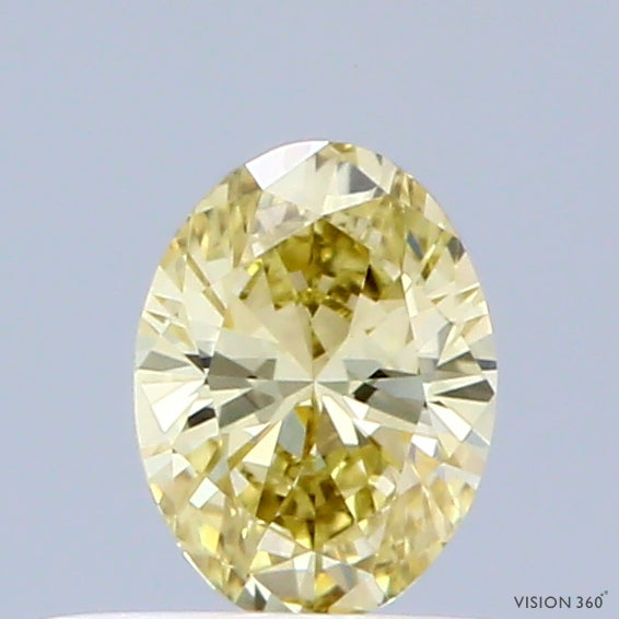 0.31 Carat Oval Shaped, Ideal Cut, FANCY INTENSE YELLOW Color, VVS2 Clarity, IGI Certified Lab Grown Diamond