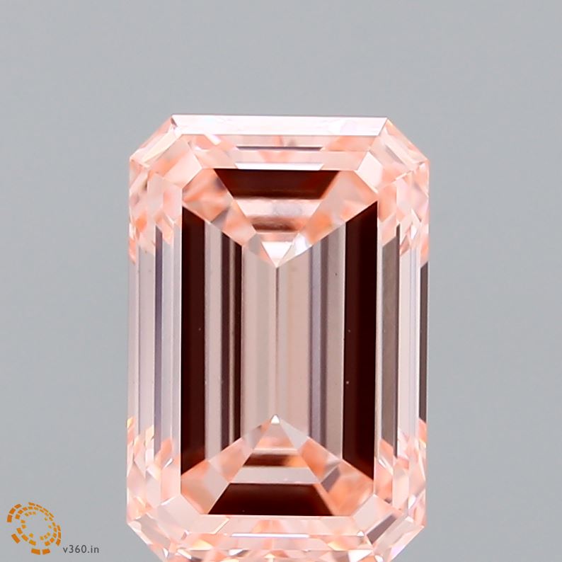 3.02 Carat Emerald Shaped, Ideal Cut, FANCY INTENSE PINK Color, VS1 Clarity, IGI Certified Lab Grown Diamond