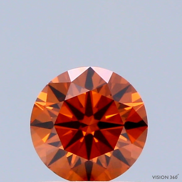 0.33 Carat Round Shaped, Very Good Cut, FANCY DEEP ORANGE Color, VVS2 Clarity, IGI Certified Lab Grown Diamond