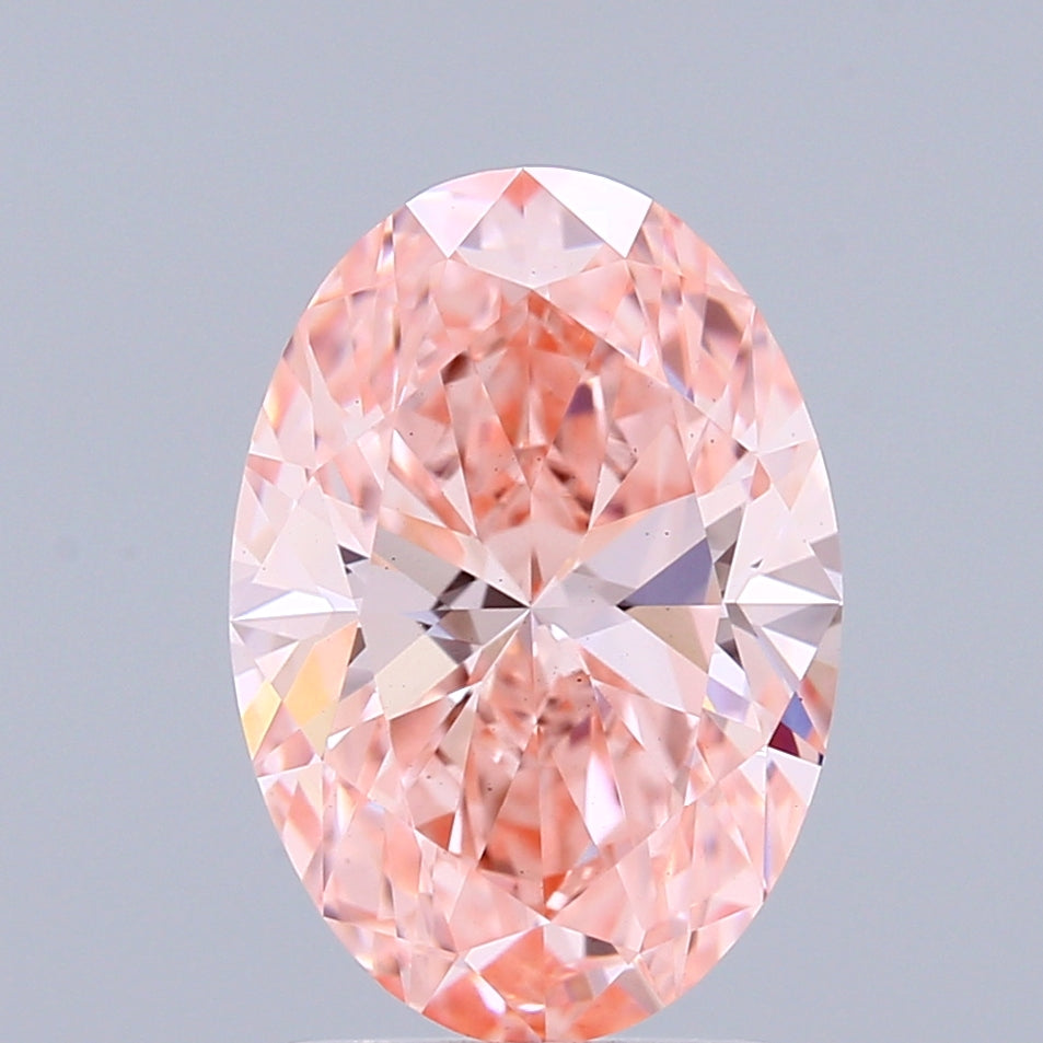 2.02 Carat Oval Shaped, Ideal Cut, FANCY VIVID PINK Color, VS1 Clarity, IGI Certified Lab Grown Diamond