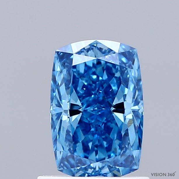 1.02 Carat Cushion Shaped, Ideal Cut, FANCY VIVID BLUE Color, VVS2 Clarity, IGI Certified Lab Grown Diamond