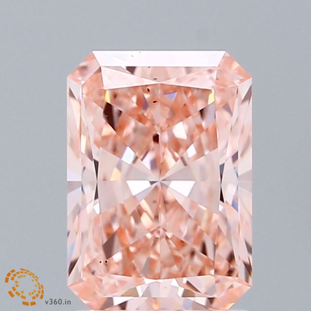 1.80 Carat Radiant Shaped, Ideal Cut, FANCY INTENSE PINK Color, VS1 Clarity, IGI Certified Lab Grown Diamond