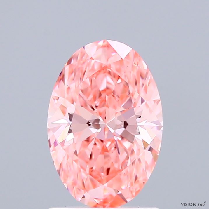 1.39 Carat Oval Shaped, Ideal Cut, FANCY VIVID PINK Color, VS1 Clarity, IGI Certified Lab Grown Diamond