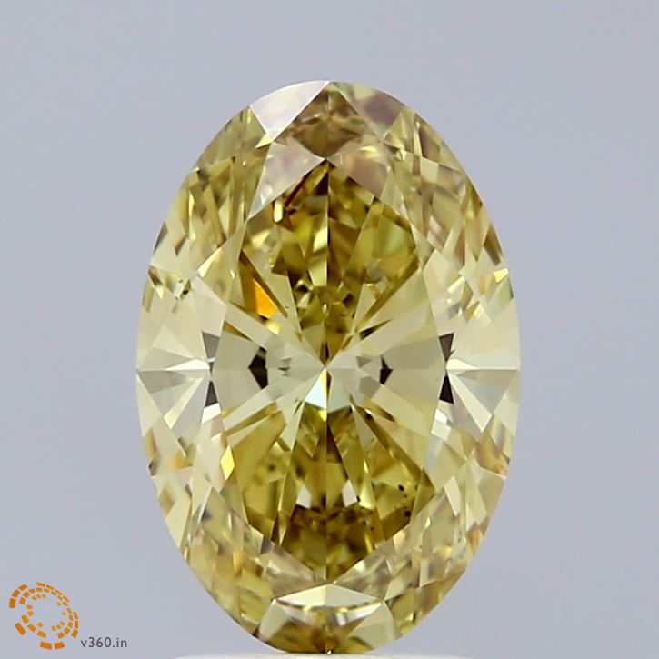 2.01 Carat Oval Shaped, Ideal Cut, FANCY INTENSE YELLOW Color, VS2 Clarity, IGI Certified Lab Grown Diamond