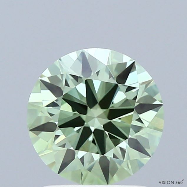 1.43 Carat Round Shaped, Ideal Cut, FANCY VIVID GREEN Color, VVS2 Clarity, IGI Certified Lab Grown Diamond