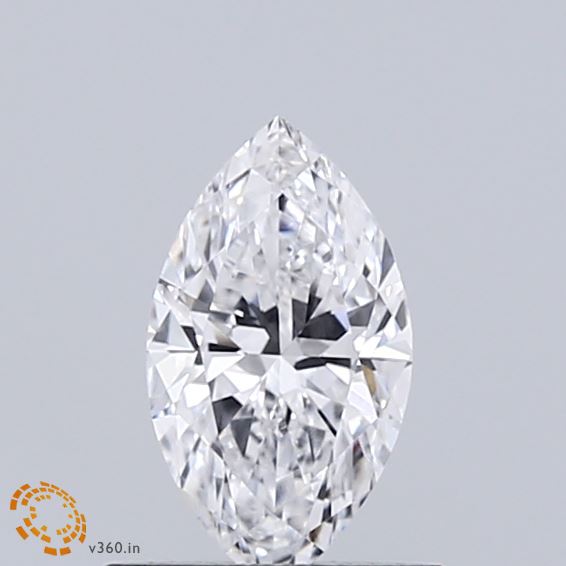 0.53 Carat Marquise Shaped, Ideal Cut, D Color, VVS2 Clarity, IGI Certified Lab Grown Diamond