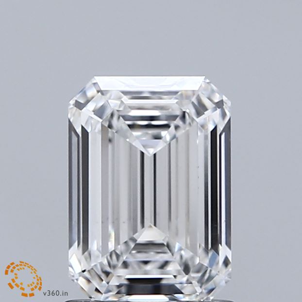 1.53 Carat Emerald Shaped, Ideal Cut, D Color, VVS2 Clarity, IGI Certified Lab Grown Diamond