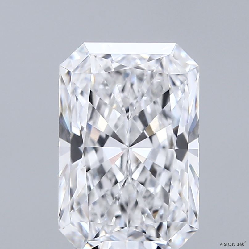 3.05 Carat Radiant Shaped, Ideal Cut, D Color, VVS1 Clarity, IGI Certified Lab Grown Diamond