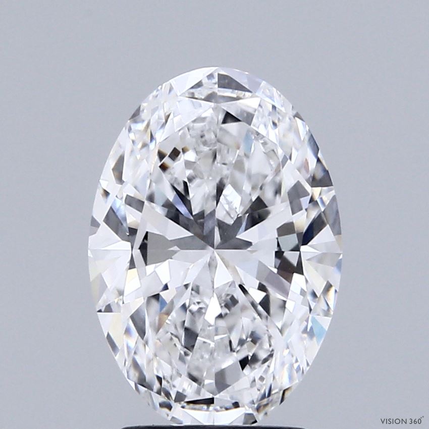 2.50 Carat Oval Shaped, Excellent Cut, D Color, VVS2 Clarity, IGI Certified Lab Grown Diamond