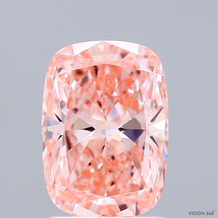 2.01 Carat Cushion Shaped, Ideal Cut, FANCY VIVID PINK Color, VS1 Clarity, IGI Certified Lab Grown Diamond