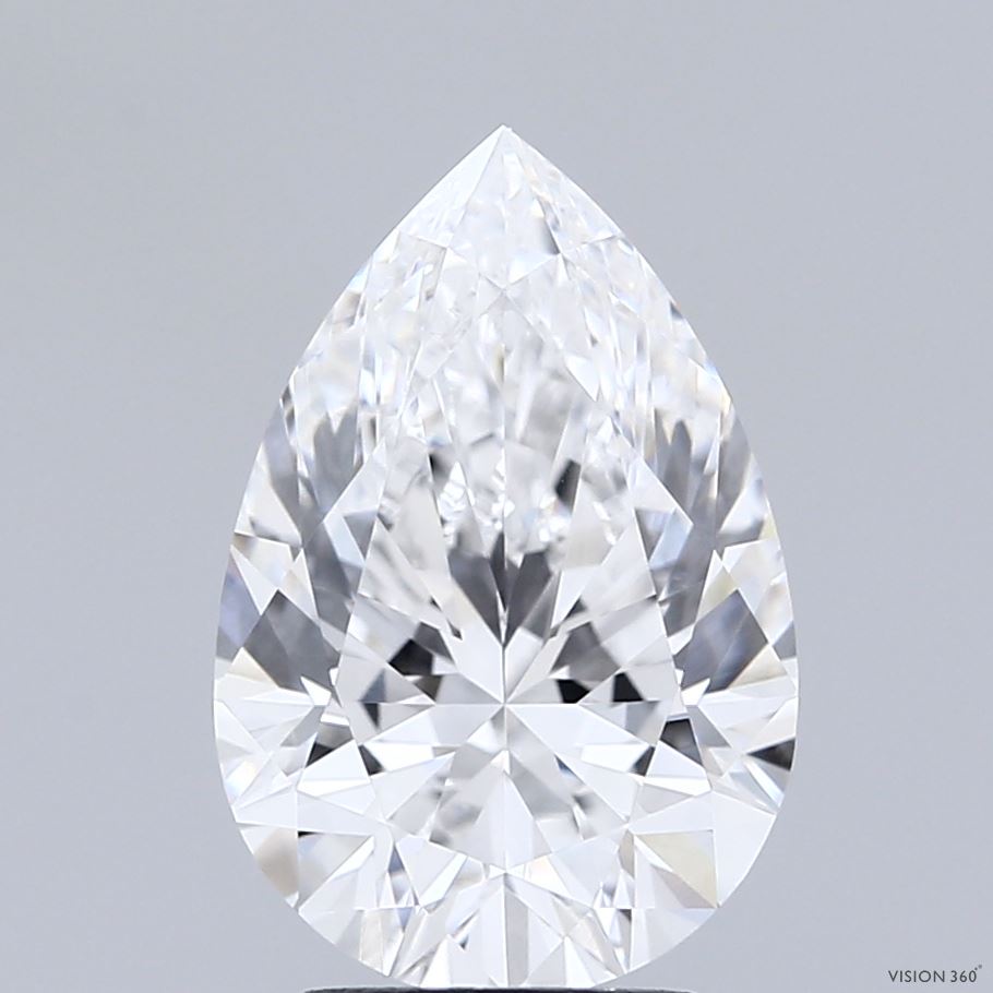 3.02 Carat Pear Shaped, Excellent Cut, E Color, VVS1 Clarity, IGI Certified Lab Grown Diamond