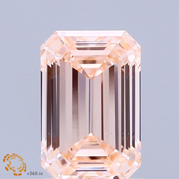 1.51 Carat Emerald Shaped, Ideal Cut, FANCY INTENSE PINK Color, VS1 Clarity, IGI Certified Lab Grown Diamond