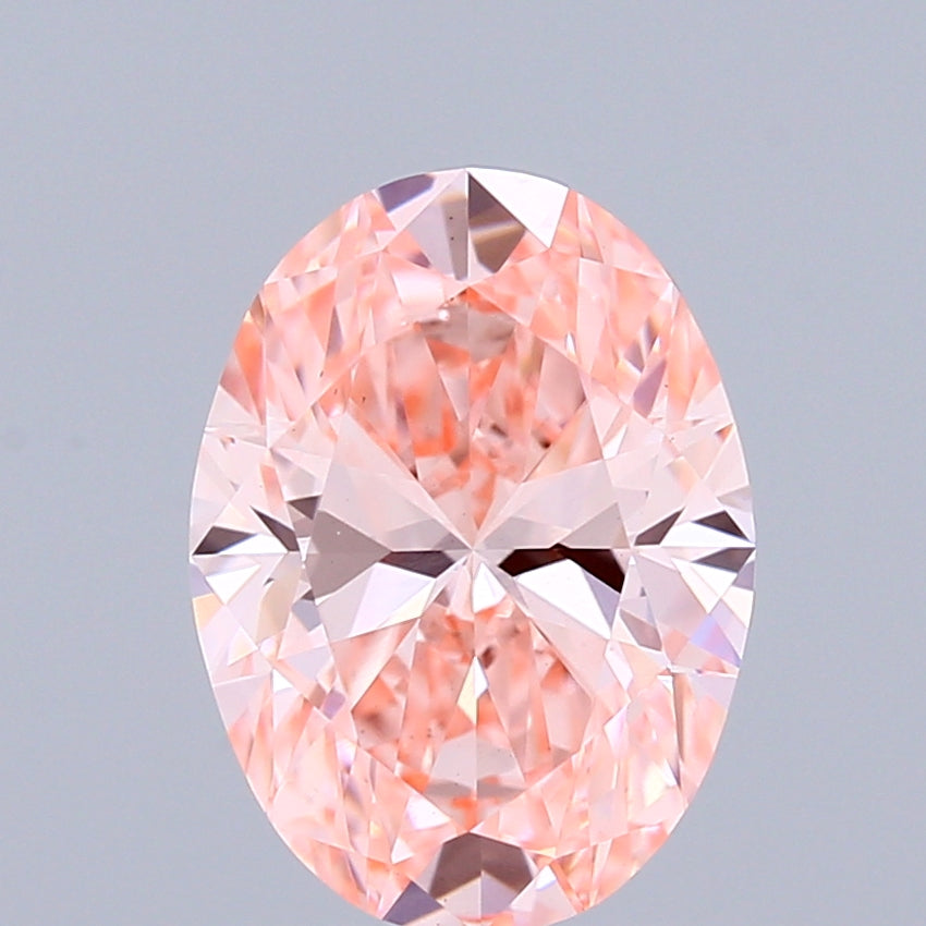 1.51 Carat Oval Shaped, Ideal Cut, FANCY VIVID PINK Color, VS1 Clarity, IGI Certified Lab Grown Diamond