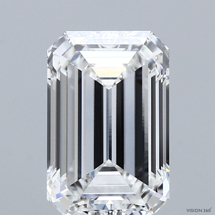 2.74 Carat Emerald Shaped, Ideal Cut, E Color, VVS2 Clarity, IGI Certified Lab Grown Diamond