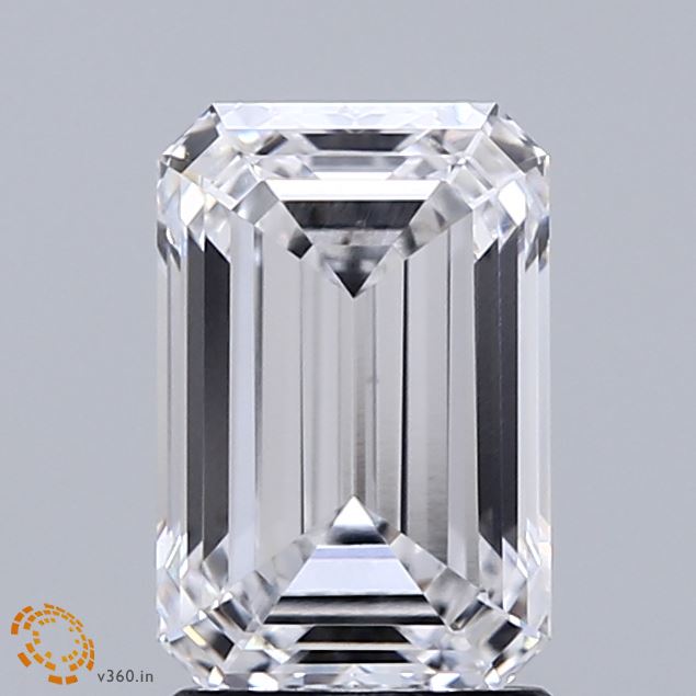2.06 Carat Emerald Shaped, Ideal Cut, E Color, VVS1 Clarity, IGI Certified Lab Grown Diamond